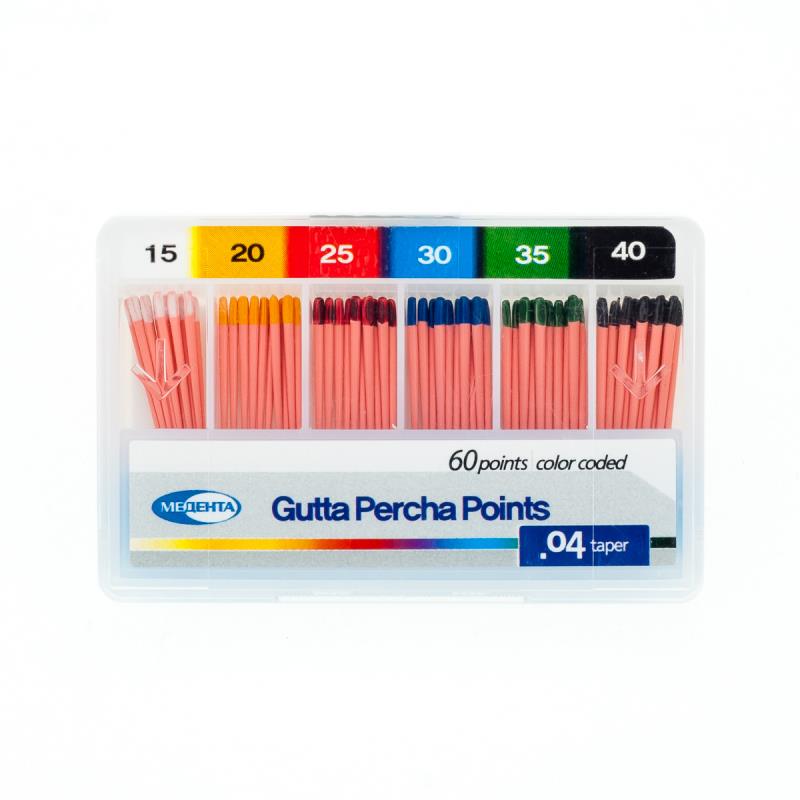Штифты гуттаперчевые 04 №15-40 60шт Медента купить